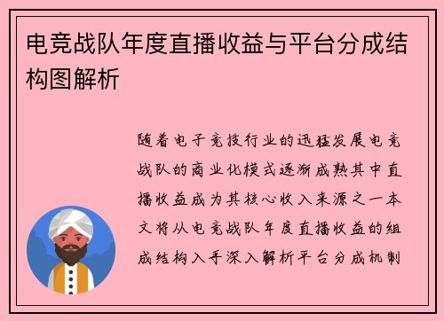 电竞战队年度直播收益与平台分成结构图解析